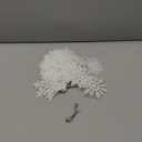 36Pcs Silver Glitter Snowflake Decorations Christmas Ornaments, Hanging Plastic Snow Flakes Ornaments with Silver Rope for Christmas Tree Decorations, Winter Wonderland Party Supplies