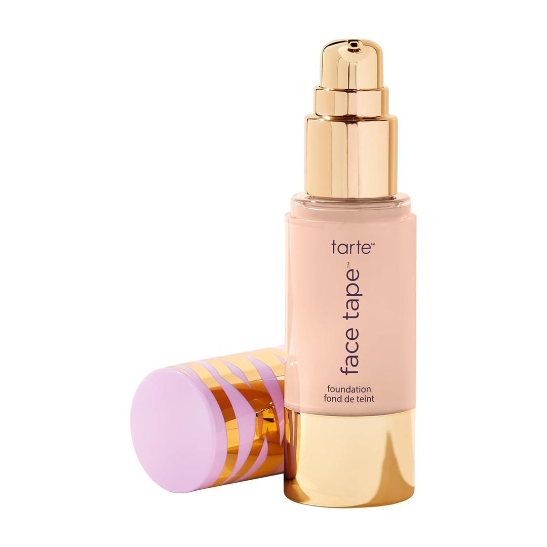 tarte face tape foundation  Full-Coverage 12hr Waterproof Makeup, Hydrating & Smoothing with a Natural Matte Finish for Transfer-Proof Comfortable Long-Wear Foundation, Vegan & Cruelty-Free (18B fair-light beige (fair to light skin with cool, pink undertones))