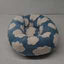 LE SURE Donut Cat Beds for Indoor Cats - Small Round Dog Bed for Calming Pets with Washable Cover, Cute Modern Puppy Beds with Jacquard Shaggy Plush & Anti Slip Bottom, 20 Inch, Blue (Cozy Clouds Blue)