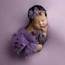 ForBaysy Newborn Photography Props Newborn Lace Romper Set with Matching Headband – Infant Baby Girl Outfit for Photoshoot