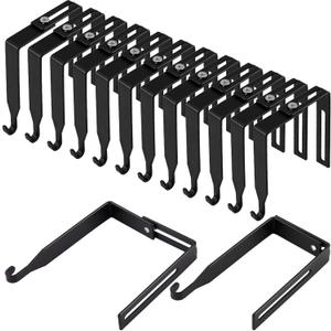 Amylove 12 Pcs Adjustable Cubicle Hanger Universal Partition Metal Cubicle Hooks Door Hanger, Adjusted to Fit Panels with 1 3/8 Inch to 3 1/2 Inch Thickness for Office Whiteboard (Black)