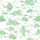 SOON AFTER Green Fish Ocean Peel and Stick Wallpaper,Thickened Waterproof Self-Adhesive Removable Wall Paper for Bathroom Boy Bedroom Kids Room Wallpaper Green Contact Paper for Furniture 17.3"x118"