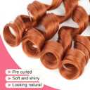 WIPPORYA Ginger French Curl Braiding Hair 24 Inch Soft Ginger Braiding Hair Pre Stretched Loose Wave Bouncy 100g/pack Yaki Crochet Hair for Black Women Hair Extensions for Braids (#350)