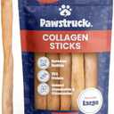 Pawstruck Natural Large 12" Beef Collagen Sticks for Dogs – Long-Lasting Rawhide Alternative, High Protein Treats with Chondroitin & Glucosamine – 5 Pack 1 Piece Missing