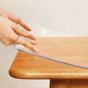 Rectangle 1.5mm Thick Wood Dining Table Protector Cover Mat Clear Plastic Tablecloth Pad Waterproof Wipeable Vinyl Desk Top Mat PVC Coffee Picnic Patio Table Mat Pad Desk Protector Pads 35.4x55 Inch (35.4"x55")