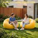6 Pcs Inflatable Bean Bag Chairs with Electric Air Pump, Giant Blow Up Couch, Outdoor Folding Beanbag Chairs for Adults, Portable Lounger Air Sofa Lazy Sofa Seating for Movie Night Home Camping(Orange, 103 cm × 103 cm × 60 cm