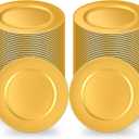 100Pcs Gold Charger Plates Bulk Wedding - 13" Premium Gold Chargers for Dinner Plates, Decorative Charger Plates for Events & Parties