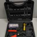 Orion Motor Tech Brake Bleeder Kit with Hand Pump and Pressure Gauge, Hand Vacuum Pump with Brake Bleeder Bottle Adapters Case & Gloves for One Person Brake Fluid Power Steering Fluid Bleeding (Black)