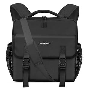 3 Ring Zipper Binder Bag for 700+ Sheets Capacity Detachable Backpack Straps & Shoulder 14 Inch Laptop for and Office（Black