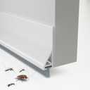 Door Draft Stopper with Brush, 39" Door Sweep for Bottom of Door, Self Adhesive Weather Stripping for Bottom of Door, Under Door Seal Dust/Noise/Hot or Cold Air Insulation, White, 1 Pack