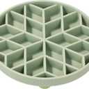 OHMO Slow Feeder Dog& Cat Bowl, Silicone Puppy Cat Food Bowl with Anti-Slip Suction Cup Slow Down Small Dogs Eating, Anti Choking (S-Diamond,Sage Green)