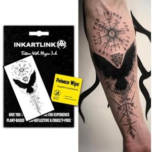 INKARTLINK Semi Permanent Tattoos, Realistic Tattoos, Tattoos for Domineering Men, Waterproof, Non-reflective, Cruelty-free, Exquisite Packaging, Unique Design (Evil Symbol)