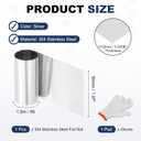 MECCANIXITY 304 Stainless Steel Foil Roll, 0.02mm x 50mm x 1.5m Metal Strip Plate Sheet Stainless Steel Flashing Roll with Gloves for Crafts DIY Roofs Panels Electronic Window, Silver
