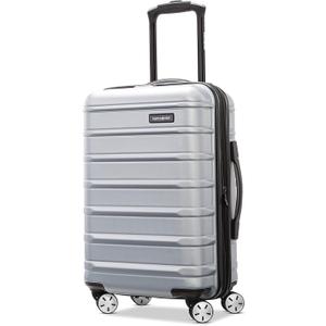 Samsonite Omni 2 Global Carry-On Spinner Luggage - Compact Size For International Travel - Airline-Approved - Features Expandable Polycarbonate Shell, 360 Wheels, USB Power Hub - Silver