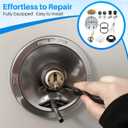 Acrylic Single Handle Trim Set, Complete Faucet Repair Kit Replacement Compatible with Delta 600 Series Shower Valve, Compatible with RP212 Stainless Steel Ball Valves (1 Pack,Knob)