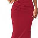 PRETTYGARDEN Women's 2026 Summer Semi Formal Midi Dresses Sleeveless Ruched Bodycon Long Elegant Cocktail Wedding Guest Dress (Red, M)