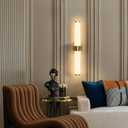 Kalium 24in Modern Wall Sconces, Dimmable Bathroom Vanity Lights, 3000K Warm White LED Indoor Sconces Lighting for Bathroom, Stairs, Living Room, Bedroom. Hardwired. Gold - Cylindrical 24in, 24inch