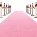 HOMBYS 450 GSM Extra Thick 3x10 ft Pink Carpet Runner for Partys & Events, Heavy-Duty Felt Aisle Runway Rug for Steps, Prom Proposal & Wedding Ceremony Decorations, Hollywood Oscars for VIP Awards Pink, 3' x 10' (Rectangular)