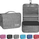 Toiletry Bag Travel Bag with Hanging Hook, Waterproof Shower Bathroom Hanging Toiletry Bag for Men Women, Small Multifunctional Makeup Cosmetic Bag, Portable Toiletries Bag Travel Organizer (Grey)