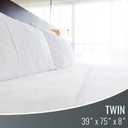 DMI Twin Waterproof Mattress Protector - Fitted, Noiseless Mattress Cover, Soft and Breathable, 39" x 75"x 8", White