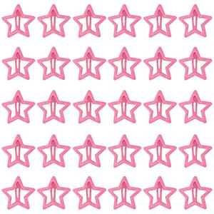 30 Pieces Pink Star Hair Clips Color Cute Metal Hair Barrettes Toddler No Slip Hair Clip Hair Accessories for Women Girls Mixed Color
