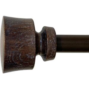 Stockton 48-86 Inch Adjustable Curtain Rod Set, 5/8 Inch Diameter in Walnut