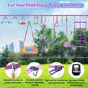 AOBOTE Ninja Warrior Obstacle Course for Kids,2x56ft Slackline with 12 Accessories,Saucer Swing with 360 Degree Rotating Wheel,Ninja Course for Kids Outside(AB010001-3)