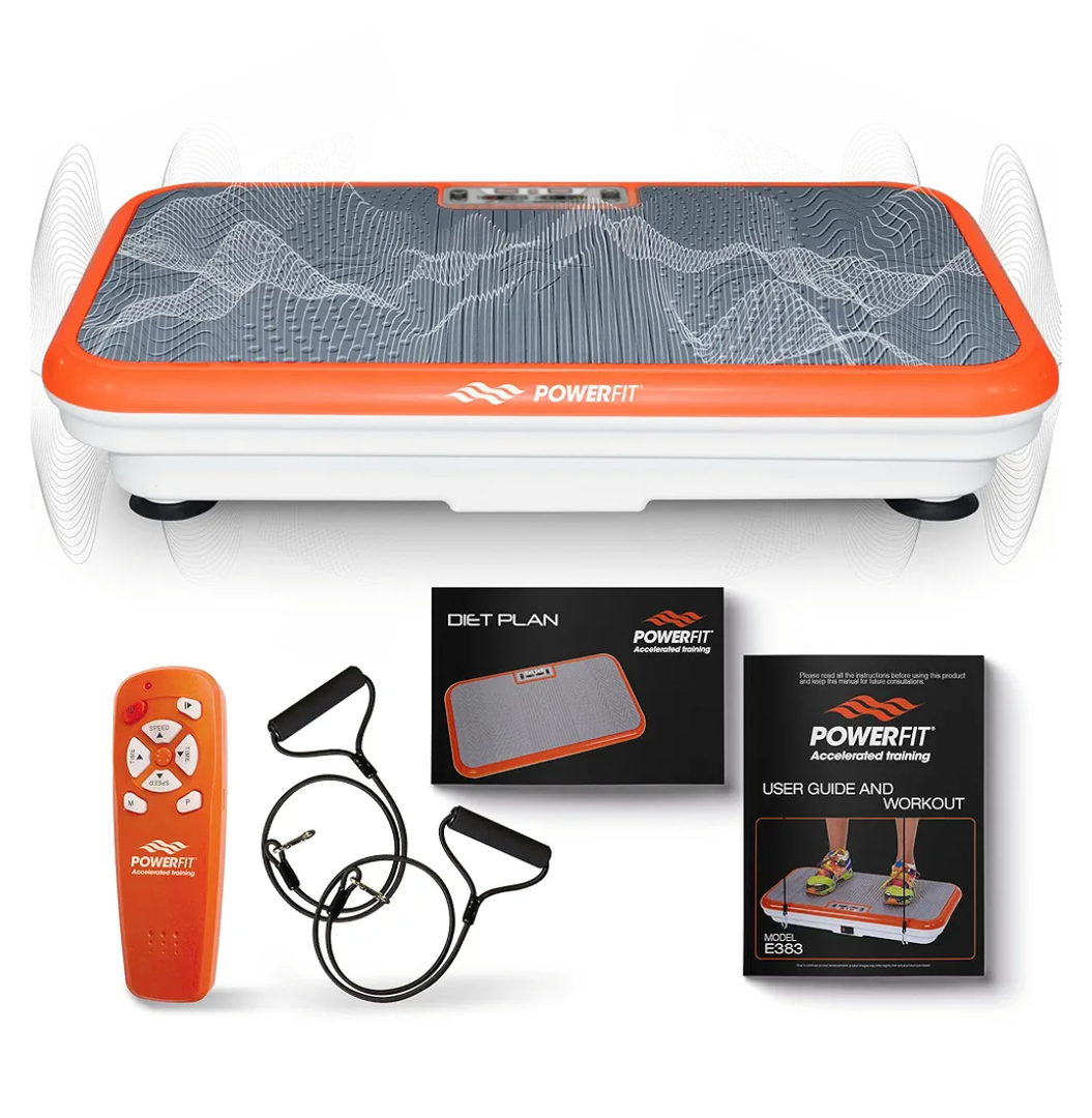 Power Fit Vibration Plate Exercise Machine, Powerfit Elite Vibration Platform, Power Plate, Body Vibration Plate for Lymphatic Drainage, Body Shaker Weight Loss - Remote, Resistance Bands & Diet Plan