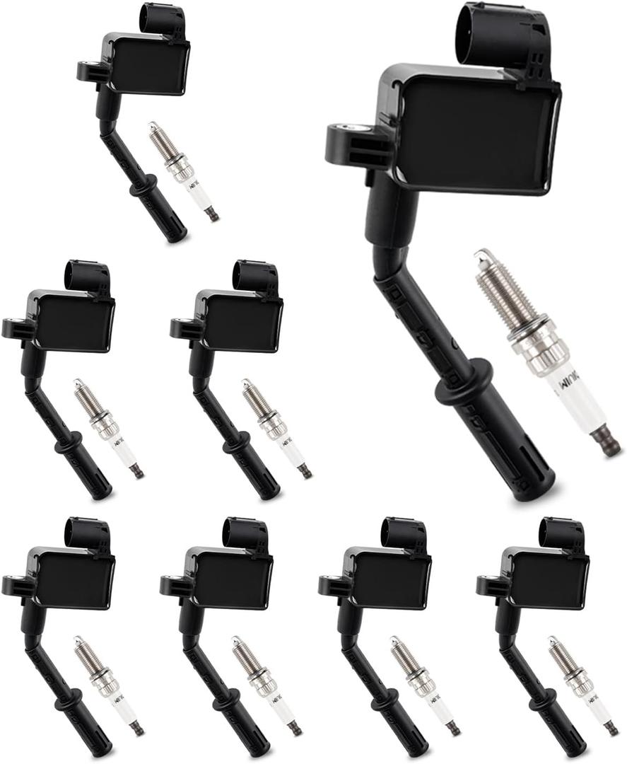 Set of 8 UF733 Ignition Coil Pack& Iridium Spark Plugs Compatible with Mercedes-Benz C300 C350 CL63 AMG, Ignition Coil Fit for E300 E350 E400 E550 CLS550 CLS63, Replace# UF728 UF748