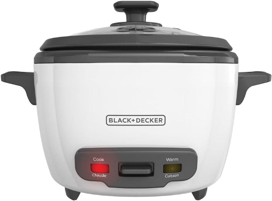 BLACK+DECKER 16-Cup Rice Cooker, RC516, 8-Cup Uncooked Rice, Steaming Basket, Removable Non-Stick Bowl, One Touch