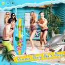Cunhill 3 Pcs Inflatable Surf Board and Shark Luau Decoration Include 2 Pcs 38.9 in Shark Pool Toy and 60 in Inflatable Surfboard Decor Party Decorations for Adults Boys Girls Surf Beach Party