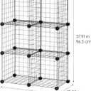 IRIS USA 6-Cube Modular Wire Cube Storage Organizer, Adjustable & Expandable Metal Shelving for Closet, Bathroom & Home Storage, Stackable Wire Grid, Black