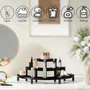 3-Tier Wooden Display Risers, Rustic Cupcake Stand, Perfume Organizer, Dessert Table Display Set for Party & Home Decor (Black)