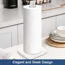 NearMoon Standing Paper Towel Holder, Stainless Steel Square Paper Towel Tissue Holder with Marble Base for Bathroom Kitchen Countertop, Standard or Jumbo-Sized Roll Paper (Chrome Finish)