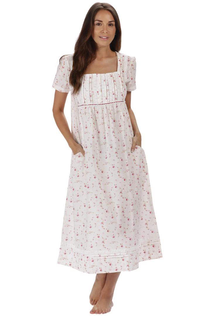 The 1 for U Vintage Nightgown - Night Dress for Women Sleepwear, 100% Cotton Gown, Size: 3XL