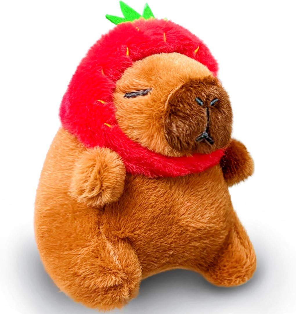 Kawaii Capybara Stuffed Animal, Kawaii Plush Toys Keychain, Mini Plushies for Girls, Boys and Babies, Capybara Stuffed Animals Plushie for Christmas Decorations, Valentine's Day Gifts