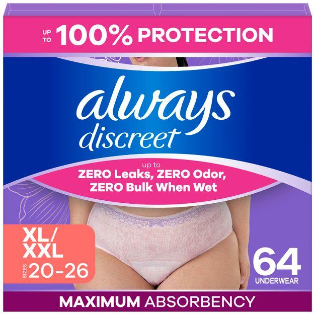 Always Discreet Incontinence Underwear Women's - Maximum Protection - Extra Large - 64ct