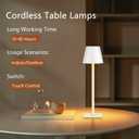 Yogaret White Cordless Table Lamp Set of 2 for Patio Restaurant Home Dinner Kitchen