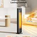 PELONIS 30 Ceramic Tower Space Heater with Adjustable Thermostat for Large Room, 75 Oscillation, Remote Control & 12H Timer, Tip-Over Switch & Overheating Protection, 1500W, PHF15RSAPH30, Black