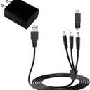 3 x Tonton Updated E Collar Charger for Mini Educator 300 400 ET-300 ET-400 ET-800 EZ-900 UL - 1200 Educator Dog Training Collars, Shock Collar Dual Lead Charging Cable Replacement Power Adapter Cord