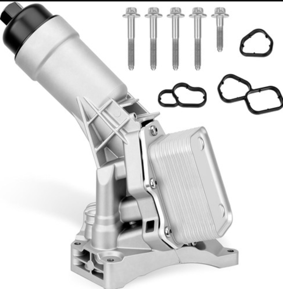 11428580414 Upgrad Aluminum Engine Oil Cooler Filter Housing Assembly w/Filter, Gasket & Sensor Compatible with 20192025 BMW X3 X4 Z4 230i 330 430i 530 B48 2.0L L4 Replace# 11428651710 11428580415