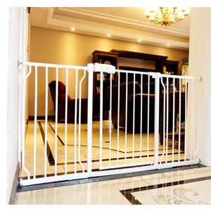 ALLAIBB Extra Wide Baby Gate Pressure Mount Auto Close White Metal Child Dog Pet Safety Gates with Walk Through for Stairs,Doorways,Kitchen and Living Room(71.65-76.38"/182-194cm)