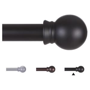 Curtain Rods for Windows 31 or 46 Inch, 5/8" Diameter Black Curtain Rod Adjusts Length by Splicing, Suitable for Bedroom, Living Room,Kitchen,Farmhouse, Outdoor