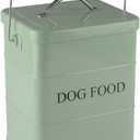 Geyecete Dog Treats tin and dog Food Storage Tin with Lid & with Spoon for dog Food Storage, Medium Pet Food Storage Can-Dog Food-Green