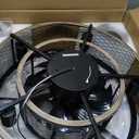 20" Caged Ceiling Fan with Lights Remote Control, Small Farmhouse Black Rustic Bladeless Ceiling Fan for Bedroom Kitchen