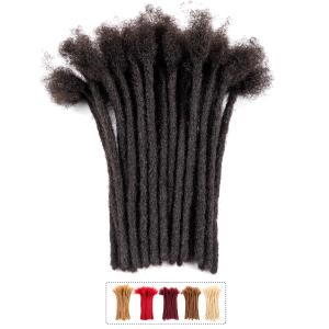 Teresa 0.4cm & 0.6cm & 0.8cm Width 6-18 Inch 100% Human Hair Dreadlock Extensions for Men/Women/Kids, Full Hand-made Locs Extensions Human Hair Bundles(0.6cm/6 Inch/20 Strands,Natural Black)