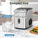 Antarctic Star Nugget Ice Maker Countertop, 35lbs/24H, Soft Chewable Ice, Self-Cleaning, Fast Making in 8 Mins, Portable Ice Machine with Handle, Ice Basket & Scoop, Stainless Steel Silver