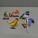HUYIENO 5PCS Vivid Metal Birds Fence Decor Color Painted Outdoor Garden Natural Bird 2D Sculptures for Outdoor Fences, Patio, Garden and Bird Lovers