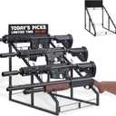 Gun Rack, Portable 6 Gun Storage, Foldable Metal Gun Holder, Rifle Rack, Indoor Gun Racks, for Countertop, Gun Shop, Exhibition, Vendor- with Message Board