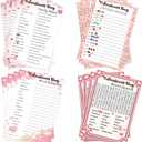 25 Players Valentine's Party Games Cards Set - Includes Word Search, Word Scramble, Pictionary & Candy Match Games with Answer Key, Perfect for Adults, Family, Office, Large Group Party Activities
